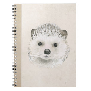 Woodland Animals Watercolor Floral Simple Spiral Notebook