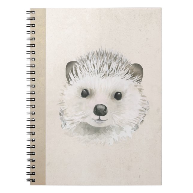 Woodland Animals Watercolor Floral Simple Spiral Notebook (Front)