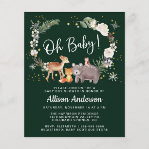 Woodland Animals Watercolor Winter Baby Shower