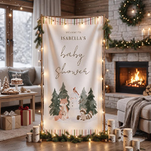 Woodland Animals Welcome Baby Shower Banner