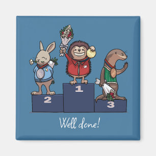 Woodland Animals Well Done Gift Podium Artwork Magnet