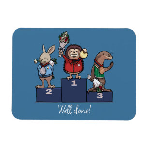 Woodland Animals Well Done Gift Podium Artwork Magnet