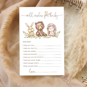 Woodland Animals Well Wishes for Baby Shower Card