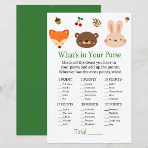 Woodland animals What's in your purse game