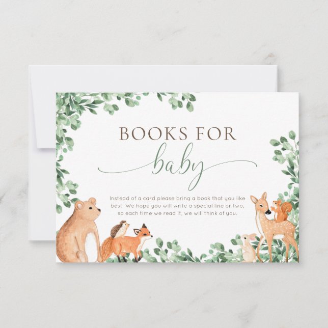 Woodland Animals White Book Request Card (Front)