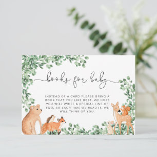 Woodland Animals White Books Request Insert Card