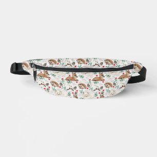Woodland Animals, White Christmas pattern  Bum Bags