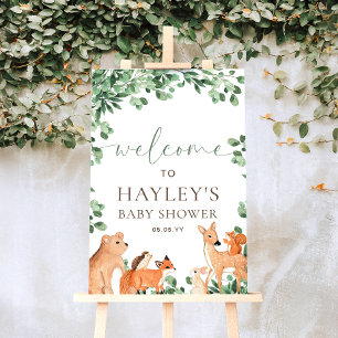 Woodland Animals White Welcome Sign