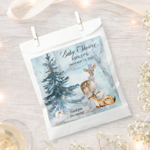 Woodland Animals Winter Boy Baby Shower Thank You Favour Bags