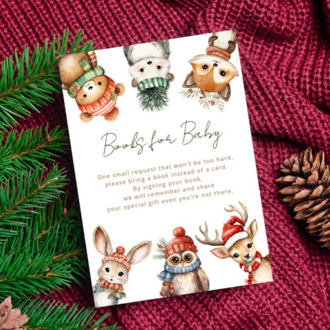 Woodland animals Winter Christmas books for baby Enclosure Card (Creator Uploaded)