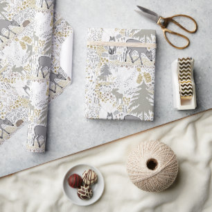 Woodland Animals Winter Woods Wrapping Paper