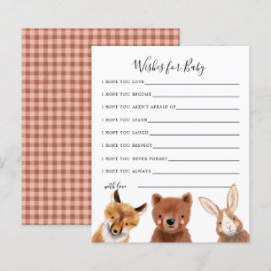 Woodland Animals Wishes for Baby Card