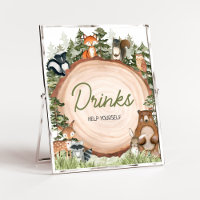 Woodland Animals Wood Slice Drinks