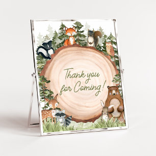 Woodland Animals Wood Slice Thank you for Coming Poster