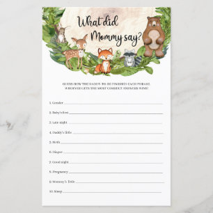 Woodland animals wooden slice What Did Mummy Say