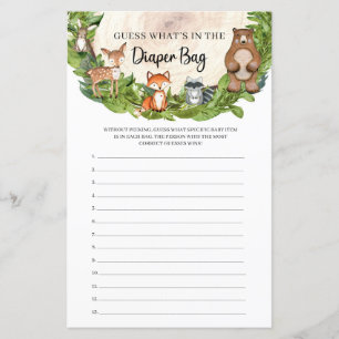 Woodland animals wooden what is in the diaper bag