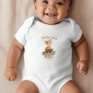 Woodland Autumn Baby Fox Personalised  Bodysuit