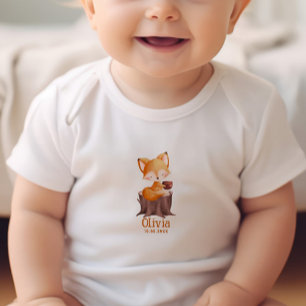 Woodland Autumn Baby Fox Personalised  Bodysuit