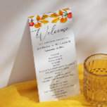 Woodland autumn foliage. Watercolor fall wedding Programme<br><div class="desc">Watercolor woodland program with yellow foliage and red berry for fall wedding. Please contact me if you need additional items.</div>