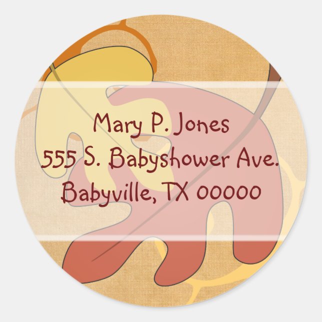 Woodland Autumn Leaves Address Label Stickers (Front)
