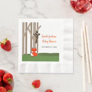 Woodland Babies Baby Shower Napkin