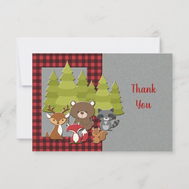 Woodland Babies Thank You Card (Front)