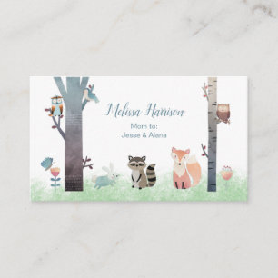 Woodland Baby Animals Mummy Calling Card