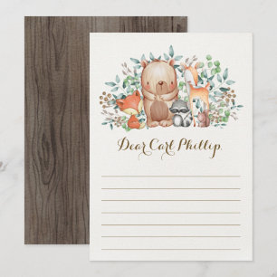 Woodland Baby Animals / Time Capsule Message Card