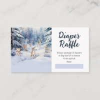 Woodland Baby Animals Winter Baby Diaper Raffle