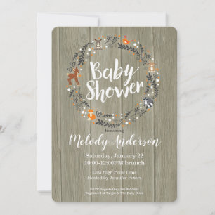 Woodland Baby   Baby Shower Invitation