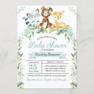 Woodland Baby Boy Baby Shower Invitation
