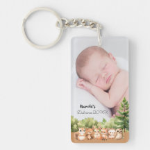 Woodland Baby Boy Photo Name Dad Since