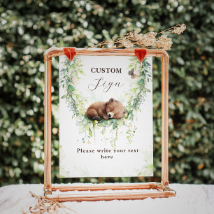 Woodland Baby Boy Shower Custom Sign