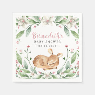Woodland Baby Fawn Little Deer Baby Shower Napkins