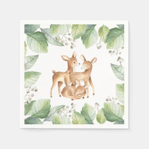 Woodland Baby Fawn Little Deer Baby Shower Napkins