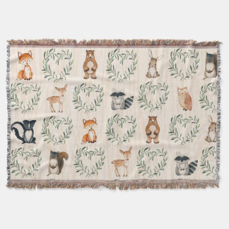 Woodland Baby Forest Animal  Throw Blanket
