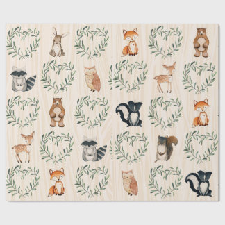 Woodland Baby Forest Animal Wrapping Paper