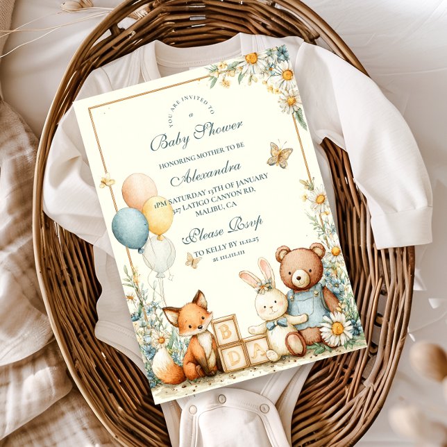 Woodland Baby Friends Baby Shower Invitation (Creator Uploaded)