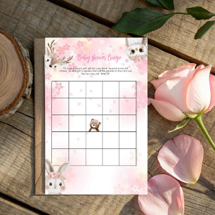 Woodland Baby Girl Bingo Game