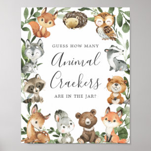 Woodland Baby Guess How Many Animal Crackers Poster