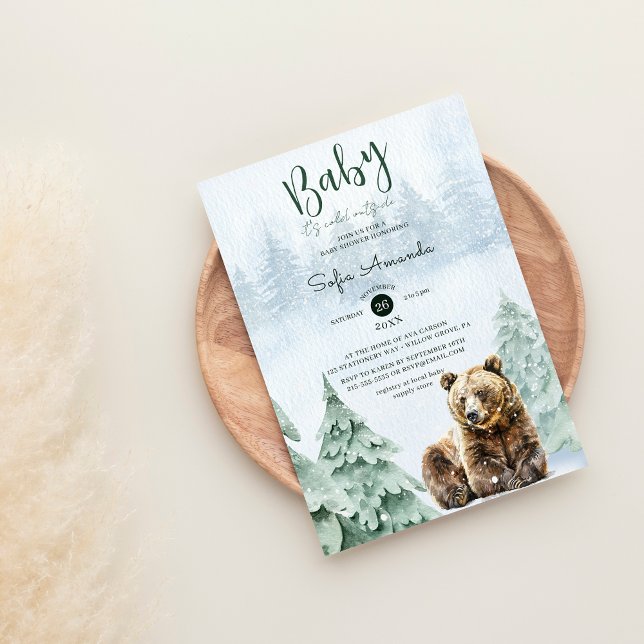 Woodland Baby It's Cold Outside Baby Shower Invitation (Creator Uploaded)