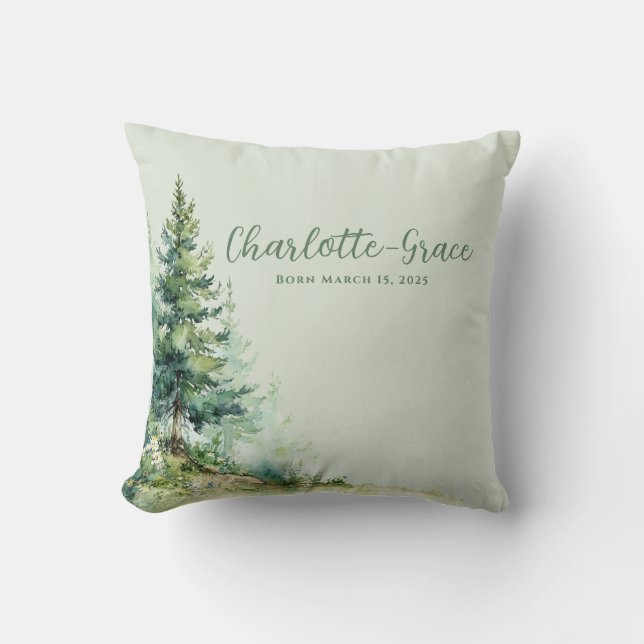 Woodland Baby Nursery • Sage Forest Decor Cushion (Front)