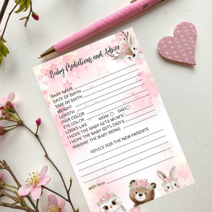 Woodland Baby Predictions & Advice Card