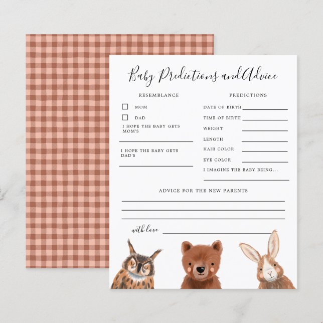 Woodland Baby Predictions and Advice (Front/Back)