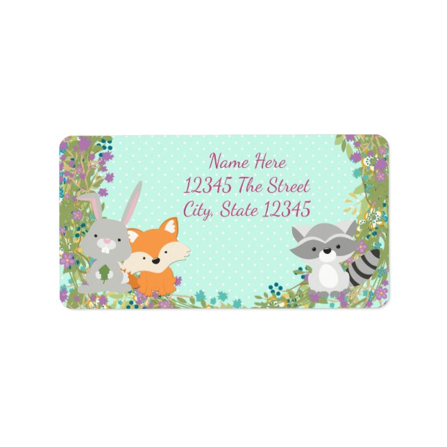 Woodland Baby Shower Address Labels (Front)