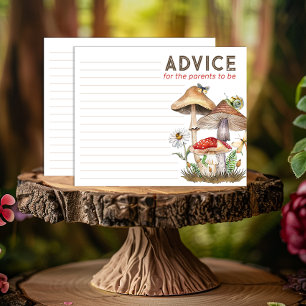 Woodland Baby Shower Advice Card   Whimsical Mushr