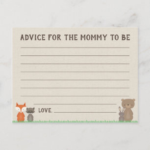 Woodland Baby Shower Advice for the Mum Cards