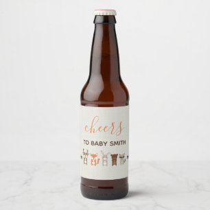 Woodland Baby Shower Beer Bottle Label