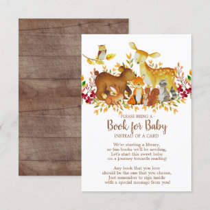Woodland Baby Shower Book for Baby Card