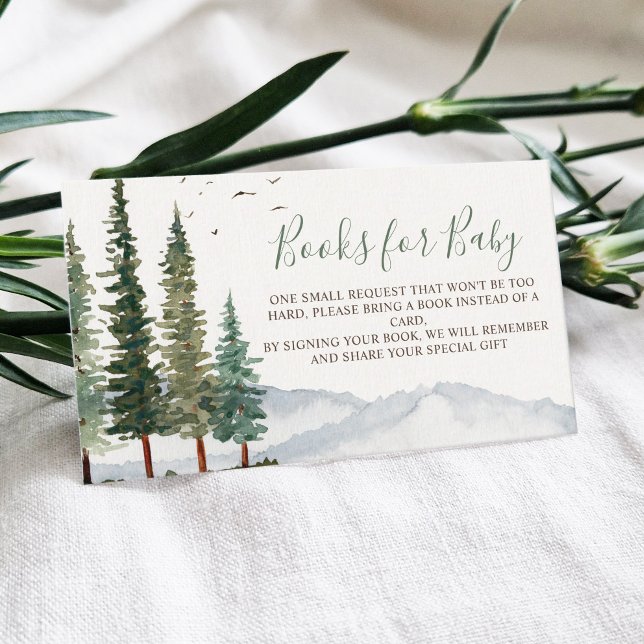 Woodland Baby Shower Book Request  Enclosure Card (Creator Uploaded)